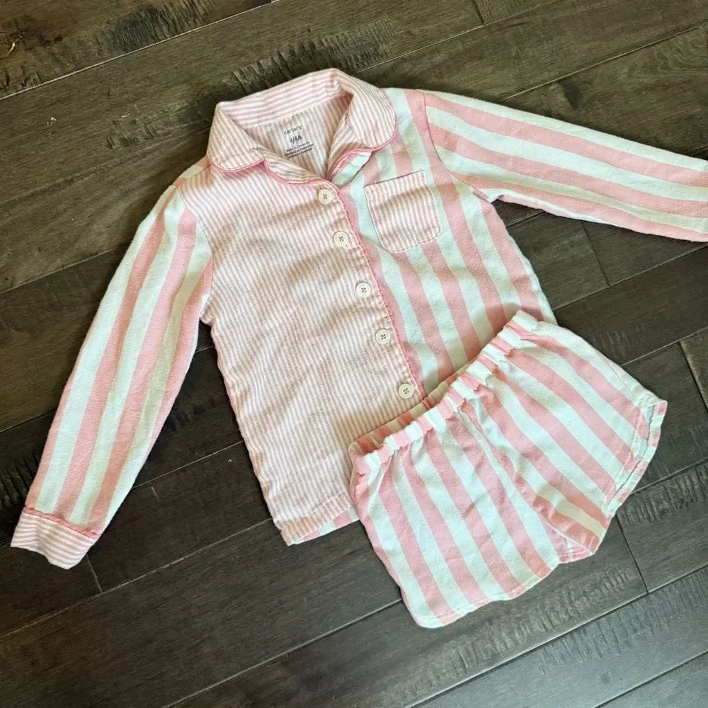 Carter’s Striped Pajama Set Matching Pink Striped 4T